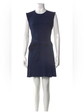 Sandro Paris Navy Tie-Waist Mini Dress